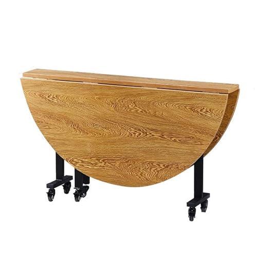 MGHRUE Runder Mobiler Klapp-Esstisch, Klapp-Küchentisch Für Kleine Räume, Ausziehtisch Mit 6 Rollen, Halterung Aus Karbonstahl, Vielseitiger Zusammenklappbarer Ausziehbarer Esstisch,Wood,100cm MGHRUE Runder Mobiler Klapp-Esstisch, Klapp-Küchentisch Für Kleine Räume, Ausziehtisch Mit 6 Rollen, Halterung Aus Karbonstahl, Vielseitiger Zusammenklappbarer Ausziehbarer Esstisch,Wood,100cm von MGHRUE