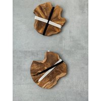 Dekorativer Wandbehang Set-2 // Boho Deko Fiber Art Modernes Dekor Gewickelter Holzakzente Innenarchitekt von MGInteriorDesign