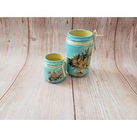Bad Vorratsdosen Set Türkis & Gelb Rustikal von MGMCraft