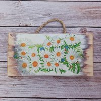 Decoupage Gänseblümchen Holzbrett Frühlingsdeko von MGMCraft