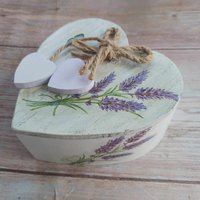 Decoupage Herz Aufbewahrungsbox Schmuckschatulle Mit Lavendelschmuck von MGMCraft