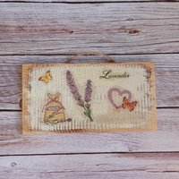 Schmetterling Deko Für Die Küche, Lavendel Wanddeko, Holzbrett Lila, Herz Schild, Handgemachtes Lila Blumen Kunst von MGMCraft