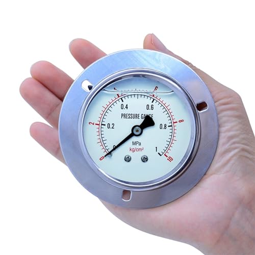 Manometer Kraftstoff-Luftkompressor-Messgerät 16 Bar Radial-Axial-Metallmanometer Hydraulikdruckprüfer G1/4 Manometer (Größe: 0–10 MPa) von MGNSJGYXN