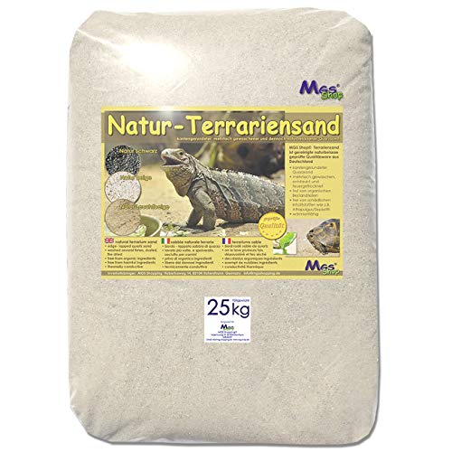 MGS SHOP 25 kg Terrariensand Natur BEIGE weich 0,5-1,0mm von MGS SHOP