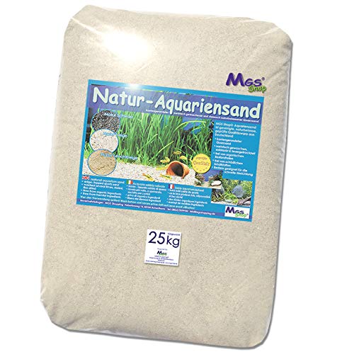 MGS SHOP Aquariensand 25kg gerundet Natur BEIGE geprüfte Qualität Körnung (0.1-0.3mm) von MGS SHOP