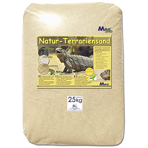 MGS SHOP 25kg Terrariensand Natur Gold BEIGE weich & rund (0,5-1,0mm) von MGS SHOP