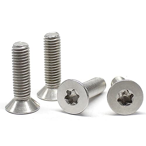 10 STÜCK M8M10 Senkkopf-Innen-Torx-Schraube 304 Edelstahl-Flachkopf-Entfernungsschraube * 16 x 20 x 25 x 30 x 40 x 50 mm (Color : M8*50) von MGTCAR