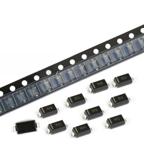 MGTCAR 100 Stück SOD-123 ZENER DIODE W8 2V 2.4V 2.7V 3V0 3.3V 3V6 3V9 4V3 4V7 5V1 5V6 6V2 6V8 7V5 8V2 9V1 10V 11V 12V 13V 15V 16V 18V 20V (Color : BZT52C3V0 (W2)) von MGTCAR