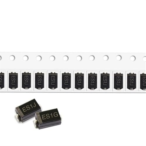 MGTCAR 50 Stück SMD-Schnellgleichrichterdiode ES1G ES2D ES1M ES2G ES1J GS1M ES1D ES2J ES3M 1A 2A 200V 400V 600V 1000V DO-214AC SMA (Color : ES2G) von MGTCAR