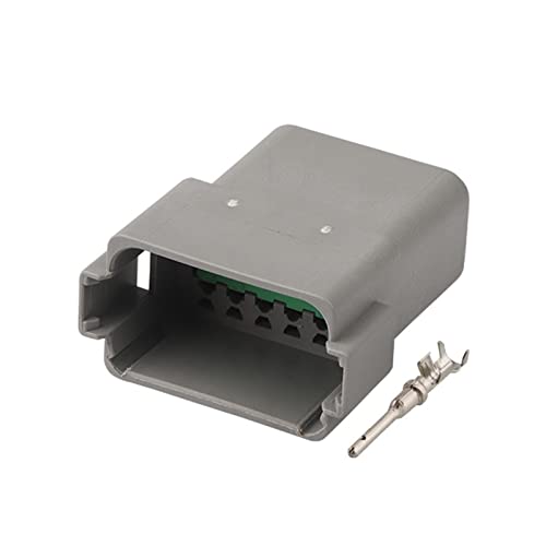 MGTCAR Stecker DT04-2P Autostecker DT06-2S wasserdichter Kabelbaum Steckerkopf Buchsenkopf DEUTSCH (Color : 12P Male with terminal) von MGTCAR