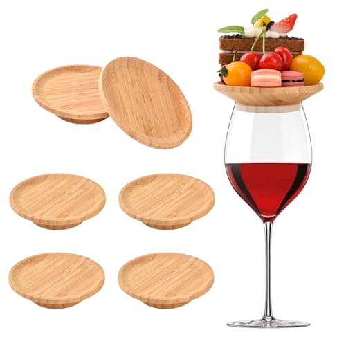 MGYHWJA 6 Stück Weinglas-Aufsätze aus Bambus, Weinglas Charcuterie Topper,verhindern das Spritzen von Rotwein für Vorspeisenteller, Desserts, Familienfeiern, Restaurants, Bars MGYHWJA 6 Stück Weinglas-Aufsätze aus Bambus, Weinglas Charcuterie Topper,verhindern das Spritzen von Rotwein für Vorspeisenteller, Desserts, Familienfeiern, Restaurants, Bars von MGYHWJA
