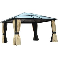 Outsunny Pavillon braun Aluminium B/H/L: ca. 360x265x420 cm von Outsunny