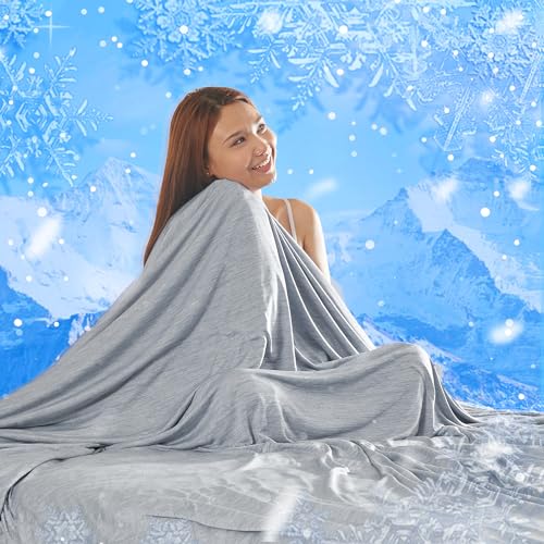 MH MYLUNE HOME Kühldecke Ultra Leichte Sommerdecke Arc-Chill Q-Max>0.458 Kühlende Bettdecke 130x170 Sommerbettdecke Kuscheldecke Wohndecke Reisedecke Cooling Blanket (Grau, 130 x 170 cm) von MH MYLUNE HOME