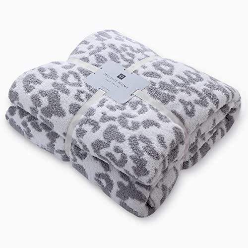 MH MYLUNE HOME Mikro-Plüsch-Fleecedecke, ultraweich und warm, wendbar, Überwurf für Sofa, Couch, Bett, alle Jahreszeiten (129,5 x 160 cm, hellgrau) von MH MYLUNE HOME