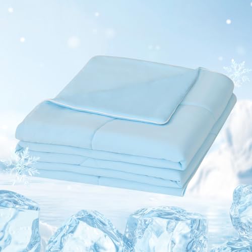 MH MYLUNE HOME Superweiche Kühldecke für Menschen Arc-Chill Q-Max>0.43 Cooling Blanket 150x200 Kühlende Bettdecke Sommer Selbstkühlende Decke Leichte Sommerdecke Kühlend Wohndecke (blau, 150 x 200 cm) von MH MYLUNE HOME