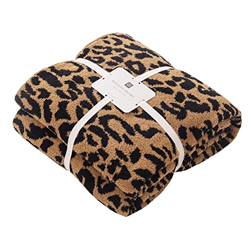 MH MYLUNE HOME Ultraweiche Leoparden-Überwurfdecke (127 x 152,4 cm), Mikrofaser-Decken, Plüsch, warm, wendbar, Gepardenmuster, Überwurf für Couch, Bett, Sofa, Braun, 127 x 152,4 cm von MH MYLUNE HOME