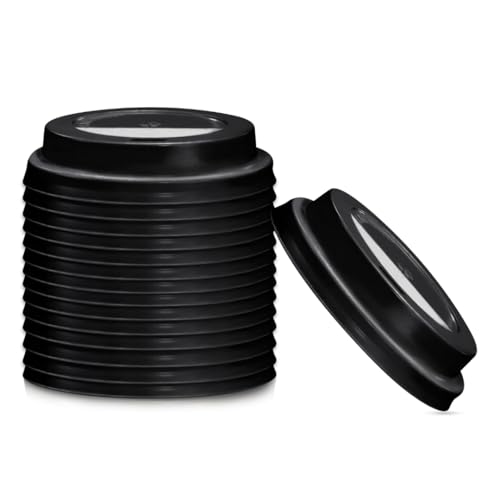 MH QUALITY Kaffeebecher To Go Plastik Deckel für 80mm Einweg Pappbecher - 100 Stück | Schwarz von MH QUALITY