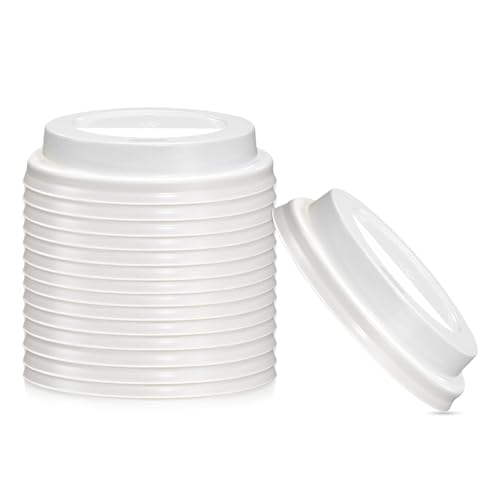 Kaffeebecher To Go Plastik Deckel für 80mm Einweg Pappbecher - 100 Stück | weiß von MH QUALITY