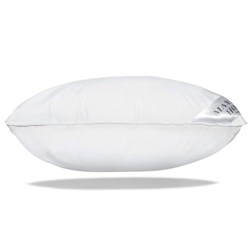 Mayaadi-Home Kopfkissen 80x80 cm | 3000g Füllung, 100% Federn | 100% Natur Bezug aus Baumwolle, geeignet für Allergiker | Made in Europe | HS14 Gänsefedern Kissen von Mayaadi-Home
