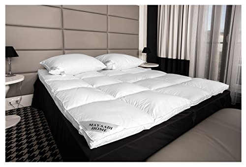 HS68 MATRATZENAUFLAGE MATRATZEN Topper Auflage 180x200cm - Ca. 5000 Gr. 90% Federn - DAUNEN Decke 100% Natur von Mayaadi-Home
