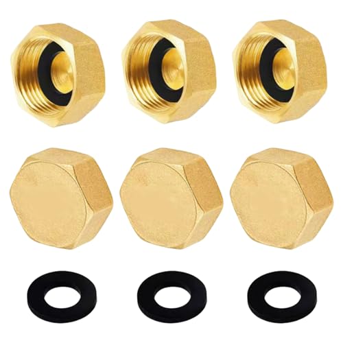 6/8/12 Stück robuste Messingschlauch-Endkappen für Gartenschlauch, 1,9 cm Innengewinde, Zubehör für Hausinstallationen, Verwendung von Messingbeschlägen 6/8/12 Stück robuste Messingschlauch-Endkappen für Gartenschlauch, 1,9 cm Innengewinde, Zubehör für Hausinstallationen, Verwendung von Messingbeschlägen von MHADBKH