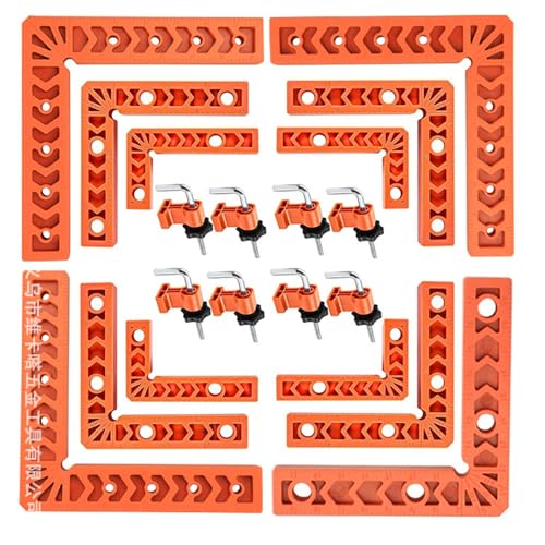 8 Set Eckklemmen für Holzarbeiten, 90 Grad rechtwinklige Klemme für präzise Positionierung und Stabilität für Handwerksprojekte, Holzbearbeitungswerkzeuge von MHADBKH