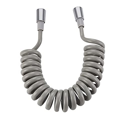 Ausziehbarer Federschlauch, flexibler Teleskop-Brauseschlauch für Handbrause, WC, Bidet, Sprühkopf (Schwarz/Gra), 1,5 m von MHADBKH