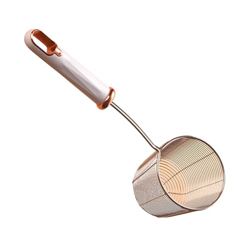 Edelstahl Draht Skimmer Schöpfkelle mit ergonomischem Griff Praktischer Sieblöffel Effizientes Kochen und Bratwerkzeug Kochen Skimmer Löffel von MHADBKH