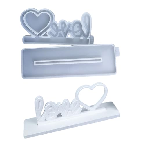 Flexibles herzförmiges Epoxidharz-Formen-Set für Bilderrahmen und Schreibtisch-Dekorationen, mit Silikon-Gießformen, Basteln mit Harz Flexibles herzförmiges Epoxidharz-Formen-Set für Bilderrahmen und Schreibtisch-Dekorationen, mit Silikon-Gießformen, Basteln mit Harz von MHADBKH