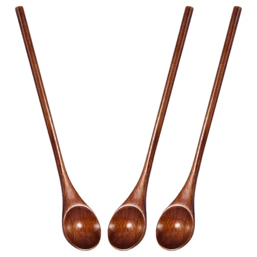 Holz-Marmeladenlöffel, langes Rühren, Mischen für Tee, Kaffee und Cocktails, benutzerfreundliche Küchenutensilien, Marmeladenlöffel, 3 Stück von MHADBKH