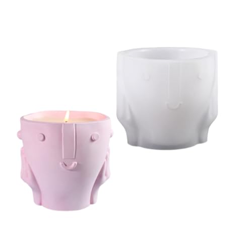 Innovative Silikon-Blumenvasen-Formen, Gesichtsform, flexible Ornament-Formen, Silikon-Blumentopf-Form, geeignet zum Basteln von MHADBKH