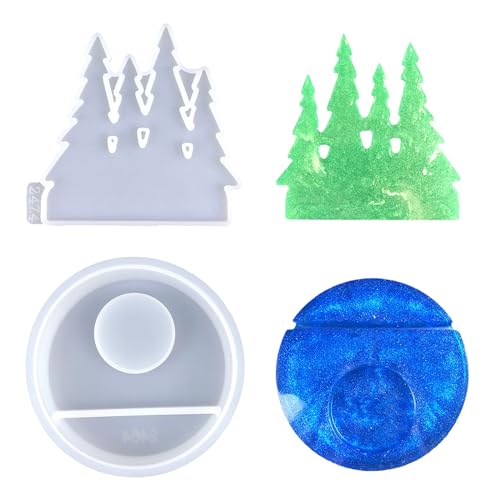 Kerzenhalter Schimmel 3D Kerzenständer Silikonform Kaninchen/Kiefernwälder In Form Eines Kerzenstifts Schmuckzeugwerkzeugs von MHADBKH
