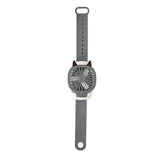 MHADBKH 1 x bunter Mini-Uhrenventilator, 5 V Spannung, LED, flexibel, tragbar, Cartoon-Form, USB-Ladegerät, Uhrenventilator mit LED-Licht von MHADBKH