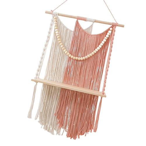 MHADBKH Dekoratives Makramee-Wandregal, schwimmende Organizer, perfekt für Erwachsene und Hausfrauen, die stilvolle Aufbewahrung suchen, Schlafzimmer-Organizer von MHADBKH