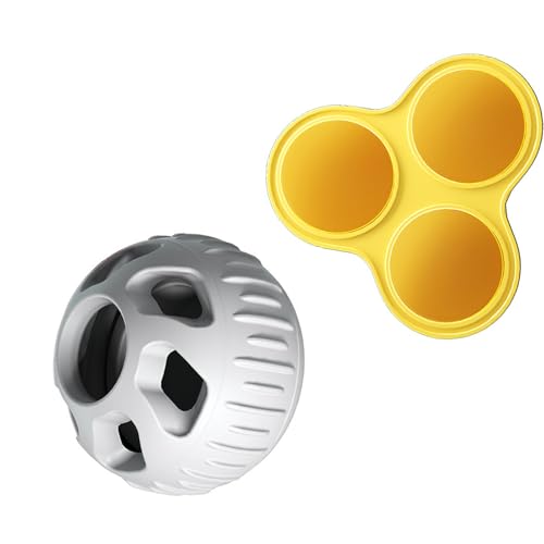 MHADBKH Kauspielzeug für Hunde, Silikon, befüllbar, Leckerli-Ball, Beißspielzeug für aggressive Kauer, Leckfutter, Spielzeug für Zahntraining von MHADBKH