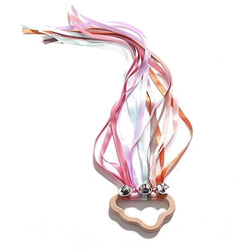 MHADBKH Regenbogen Handdrachen Band Sensorisches Spielzeug Buntes Tanzendes Band Glocken Band Rassel Spielzeug Regenbogen Luftschlangen von MHADBKH