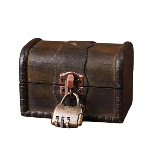MHADBKH Schmuckhalter aus Holz im antiken Stil, Aufbewahrungsbehälter für Halsketten und kleine Accessoires, Retro-Schatztruhen MHADBKH Schmuckhalter aus Holz im antiken Stil, Aufbewahrungsbehälter für Halsketten und kleine Accessoires, Retro-Schatztruhen von MHADBKH