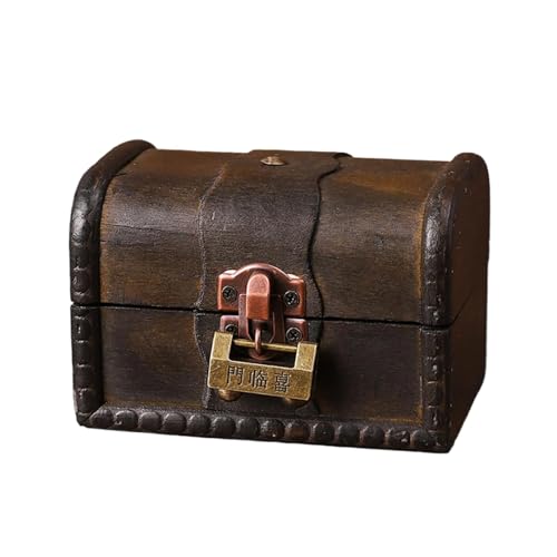 MHADBKH Schmuckhalter aus Holz im antiken Stil, Aufbewahrungsbehälter für Halsketten und kleine Accessoires, Retro-Schatztruhen MHADBKH Schmuckhalter aus Holz im antiken Stil, Aufbewahrungsbehälter für Halsketten und kleine Accessoires, Retro-Schatztruhen von MHADBKH