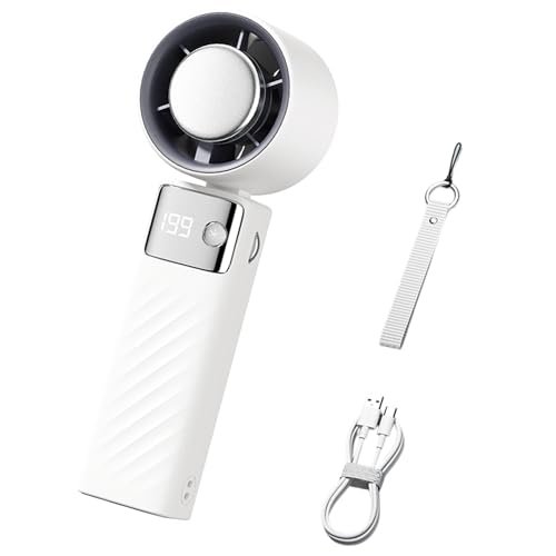 MHADBKH Tragbarer Miniatur-Handventilator, USB-Aufladung und LED-Display für Outdoor und Büro, einstellbare Geschwindigkeit, Kühlventilator von MHADBKH