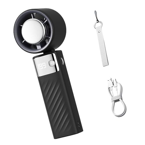 MHADBKH Tragbarer Miniatur-Handventilator, USB-Aufladung und LED-Display für Outdoor und Büro, einstellbare Geschwindigkeit, Kühlventilator von MHADBKH