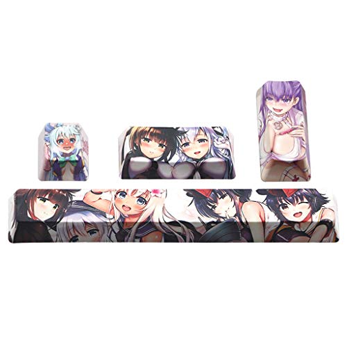 MHADBKH for Creative Japanese Anime Spacebar Keycaps 4 Pcs Keyboard PBT Keycaps Mechanical Keyboard Replacement Parts von MHADBKH