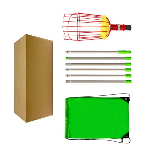 Obstpflücker mit hoher Reichweite mit verstellbarer Länge Stab, Obstgärten, Erntewerkzeug für einfache Obsternte, Pflückwerkzeug von MHADBKH