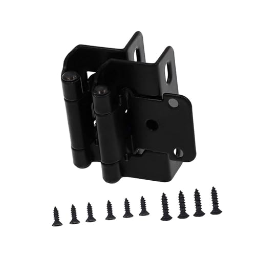 Schrankscharniere aus antikem Stahl für Küchentür, teilweise gewickelt, 1,27 cm Überlagerung, halbe versteckte Designs, Stahlscharniere, 2 Stück von MHADBKH