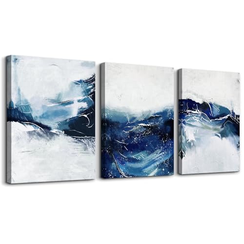 MHARTK66 Abstrakte Navy Blau Moderne Leinwand Bilder, Modern Kunstdruck Deko Wandbilder Wohnzimmer Schlafzimmer Büro Esszimmer und Badezimmer MHARTK66 Abstrakte Navy Blau Moderne Leinwand Bilder, Modern Kunstdruck Deko Wandbilder Wohnzimmer Schlafzimmer Büro Esszimmer und Badezimmer von MHARTK66