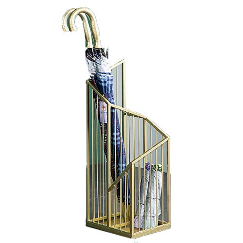 MHBGX Regenschirmständer, Regenschirm Lagergestell, Quadratischer Regenschirmhalter Rack Für Kurze Und Lange Regenschirm,Gold von MHBGX