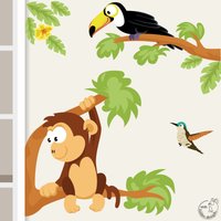 Wandtattoo "Affe Und Tukan" Welttiere Kinderzimmer Dschungel Kinder Kind Kindertattoo Wandaufkleber Wandsticker von MHBilder