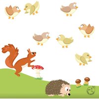 Wandtattoo "Baby-Vögel 7-Set" Eichhörnchen Igel Für Kinderzimmer Babyzimmer Wandsticker Wandaufkleber von MHBilder