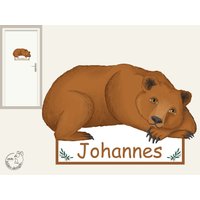 Wandtattoo "Bär Türschild" Wandsticker Babyzimmer Kinderzimmer Baby Kinder von MHBilder