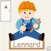 Wandtattoo "Bauarbeiter Türschild" Handwerker Namenschild Junge Mit Namen Aufkleber Wandsticker Baustelle Wandtattoo "Bauarbeiter Türschild" Handwerker Namenschild Junge Mit Namen Aufkleber Wandsticker Baustelle von MHBilder