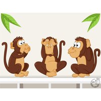 Wandtattoo "Die Drei Affen" Wandaufkleber Für Das Kinderzimmer Babyzimmer Kinder von MHBilder